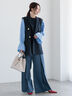 ファブリックアソートテーラードジレ《2025spring catalog item》（ブラック/ベージュ/ネイビー）｜Te chichi（テチチ）通販