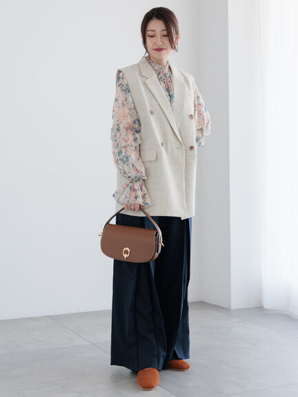ファブリックアソートテーラードジレ《2025spring catalog item》（ブラック/ベージュ/ネイビー）｜Te chichi（テチチ）通販