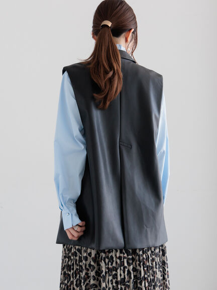 ファブリックアソートテーラードジレ《2025spring catalog item》（ブラック/ベージュ/ネイビー）｜Te chichi（テチチ）通販