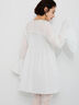 【Atelier Sucre】レースフレアスリーブシャーリングブラウス《2025spring catalog item》（オフホワイト）｜Te chichi（テチチ）通販