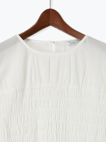 【Atelier Sucre】レースフレアスリーブシャーリングブラウス《2025spring catalog item》（オフホワイト）｜Te chichi（テチチ）通販