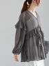 ラッフルフリルシアーチュニック《2025spring catalog item》（チャコールグレー）｜Te chichi（テチチ）通販