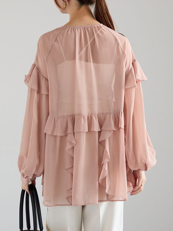 セール】 ラッフルフリルシアーチュニック《2025spring catalog
