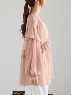 セール】 ラッフルフリルシアーチュニック《2025spring catalog