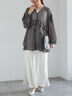 ラッフルフリルシアーチュニック《2025spring catalog item》（チャコールグレー/ピンク）｜Te chichi（テチチ）通販