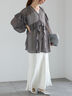 ラッフルフリルシアーチュニック《2025spring catalog item》（チャコールグレー/ピンク）｜Te chichi（テチチ）通販