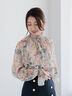 フラワープリントシアーフリルブラウス《2025spring catalog item》（ピンク/ブルー）｜Te chichi（テチチ）通販