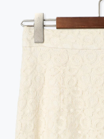 【Atelier Sucre】バテンレースフリンジタイトスカート《2025spring catalog item》（オフホワイト）｜Te chichi（テチチ）通販