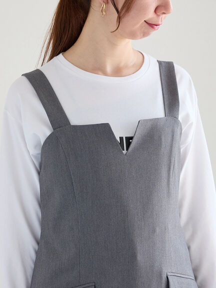レースレイヤードジャンスカ《2025spring catalog item》（オフホワイト/チャコールグレー）｜Te chichi（テチチ）通販