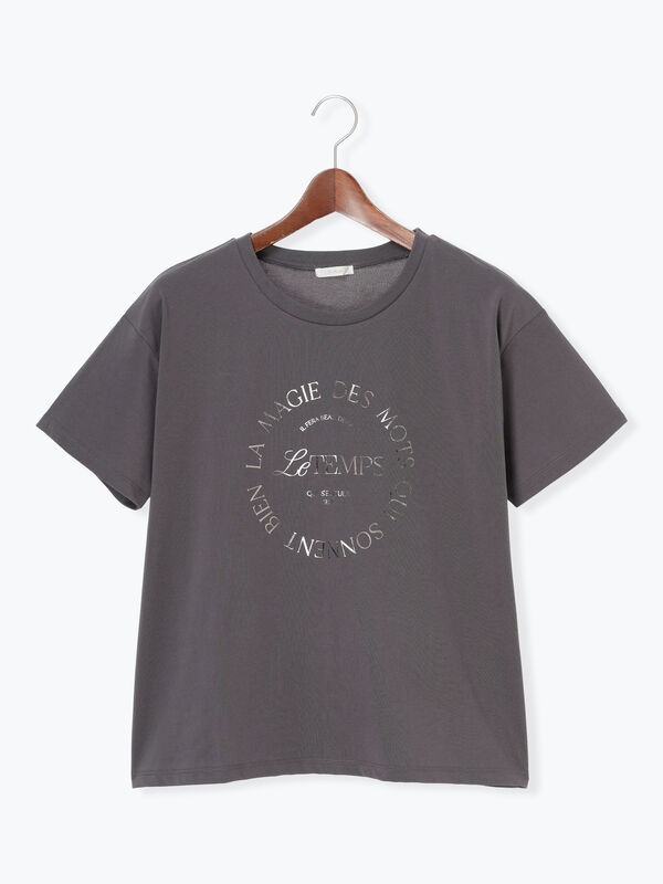 セール】 サークルロゴプリントTシャツ（シルバー/チャコールグレー