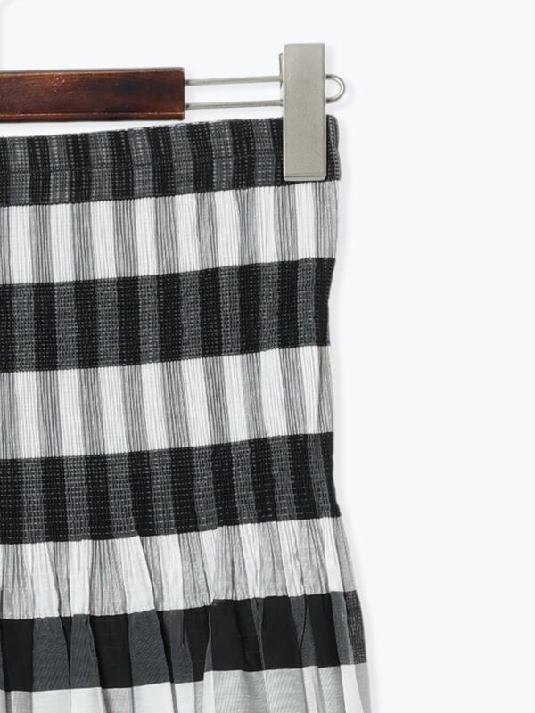 セール】 チェックリバーシブルシャーリングスカート（オフホワイト
