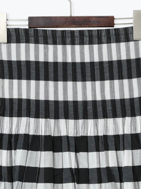セール】 チェックリバーシブルシャーリングスカート（オフホワイト
