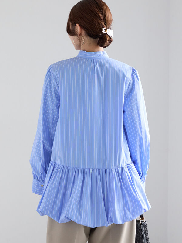 ブラウス　LOVE sama セール】 チュールラッフルヘムブラウス（チャコールグレー/S