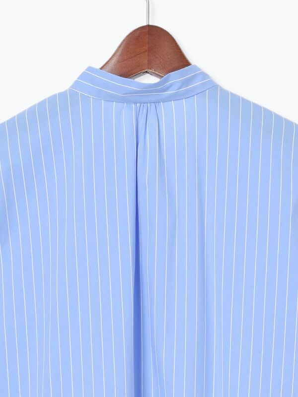 ブラウス シャツ BALLOON HEM BLOUSE レディース セール】 バルーンヘムシャツブラウス（オフホワイト/サックス