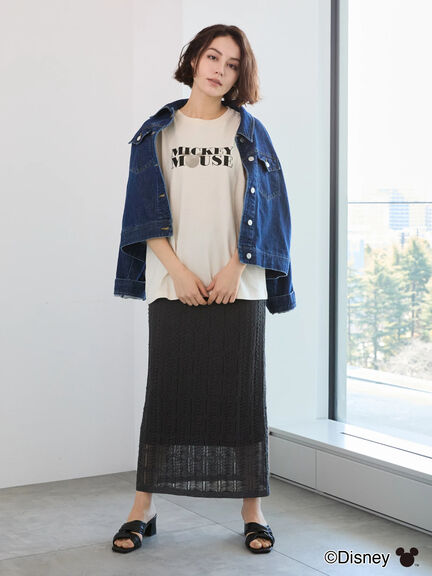 【Disney】ミッキー/ロゴTシャツ（オフホワイト/チャコールグレー/クリーム）｜Te chichi（テチチ）通販