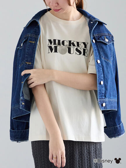 【Disney】ミッキー/ロゴTシャツ（オフホワイト/チャコールグレー/クリーム）｜Te chichi（テチチ）通販