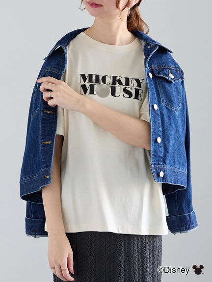 【Disney】ミッキー/ロゴTシャツ（オフホワイト/チャコールグレー/クリーム）｜Te chichi（テチチ）通販