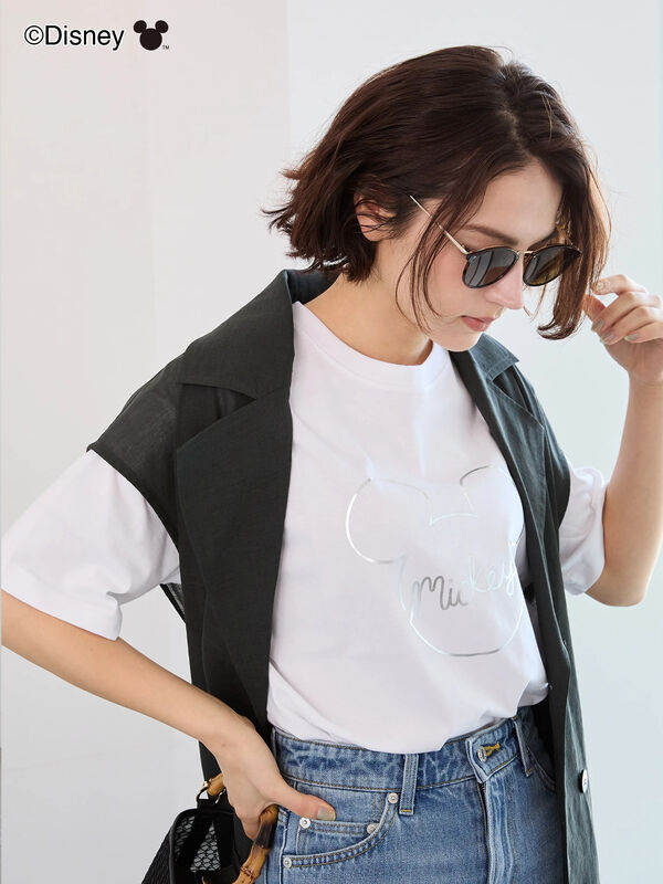 【Disney】ミッキー/フェイスTシャツ（シルバー/ブラック/ブラウン）｜Te chichi（テチチ）通販