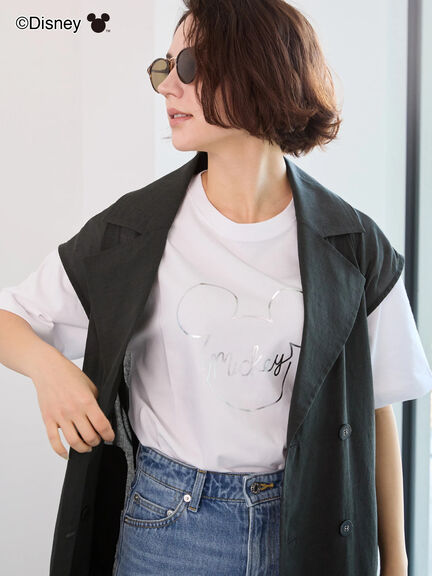【Disney】ミッキー/フェイスTシャツ（シルバー/ブラック/ブラウン）｜Te chichi（テチチ）通販