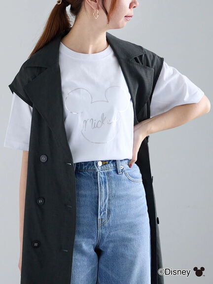 【Disney】ミッキー/フェイスTシャツ（シルバー/ブラック/ブラウン）｜Te chichi（テチチ）通販