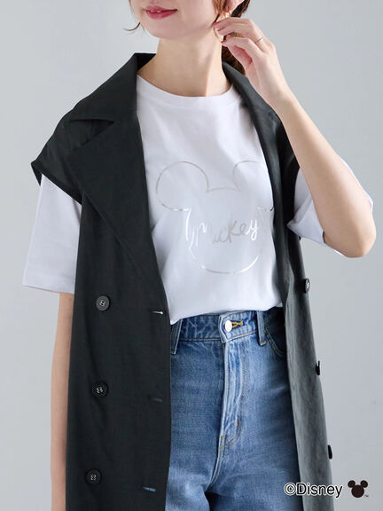 【Disney】ミッキー/フェイスTシャツ（シルバー/ブラック/ブラウン）｜Te chichi（テチチ）通販
