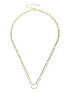 セール】 ボックスチェーンネックレス（シルバー/ゴールド