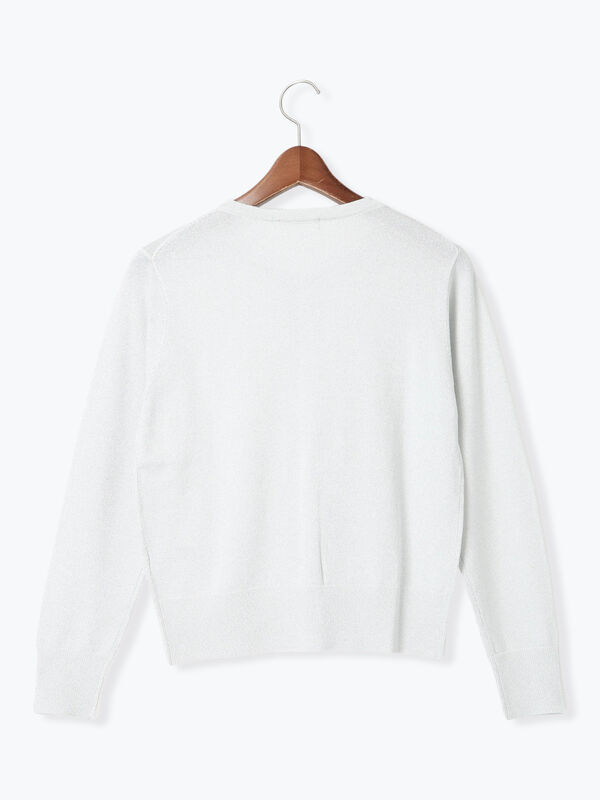 ♡極美品♡ Rene 希少 38 パールボタン カーディガン ホワイト 白 セール】 【洗える】ふわふわニット パールボタンカーディガン