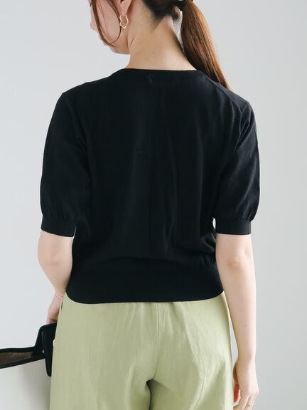 ポケットミニカーディガン《2025summer catalog item》（オフホワイト/ブラック/ブルー）｜Te chichi（テチチ）通販