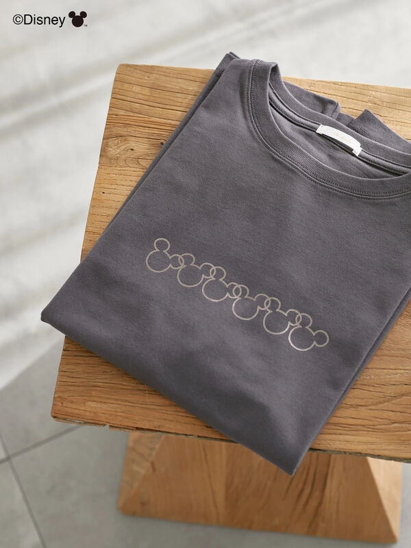【Disney】ミッキー/リピートフェイスTシャツ（チャコールグレー）｜Te chichi（テチチ）通販