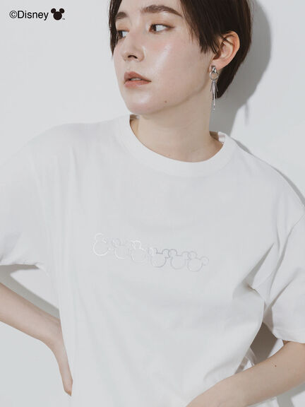【Disney】ミッキー/リピートフェイスTシャツ（シルバー/チャコールグレー/ゴールド）｜Te chichi（テチチ）通販