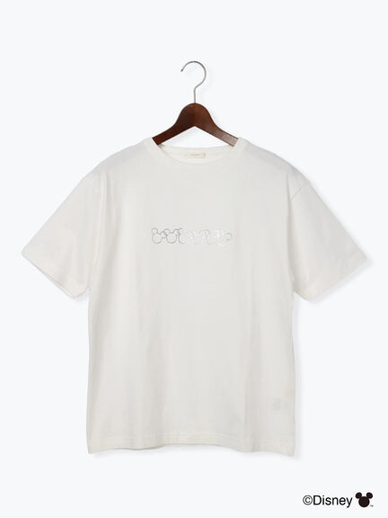【Disney】ミッキー/リピートフェイスTシャツ（シルバー/チャコールグレー/ゴールド）｜Te chichi（テチチ）通販