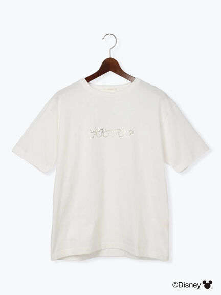 【Disney】ミッキー/リピートフェイスTシャツ（シルバー/チャコールグレー/ゴールド）｜Te chichi（テチチ）通販