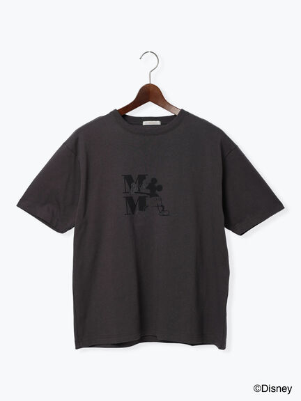 【Disney】ミッキー/ワンカラー刺繍Tシャツ（オフホワイト/チャコールグレー/ベージュ）｜Te chichi（テチチ）通販