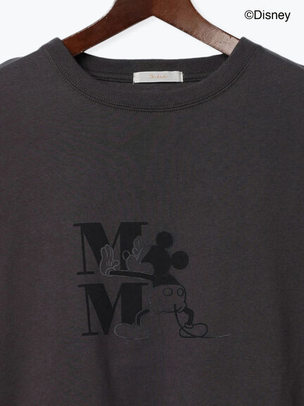 【Disney】ミッキー/ワンカラー刺繍Tシャツ（オフホワイト/チャコールグレー/ベージュ）｜Te chichi（テチチ）通販