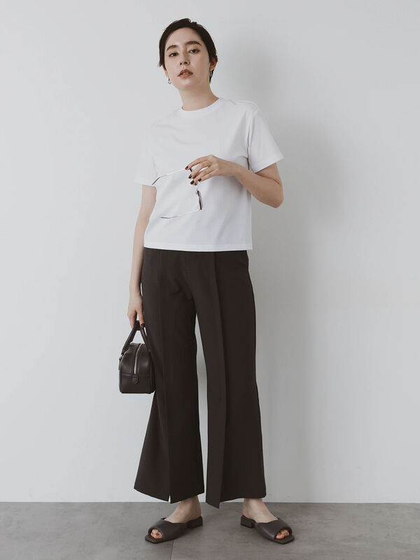 セール】 クルーネックTシャツ(compact)（オフホワイト/トップス