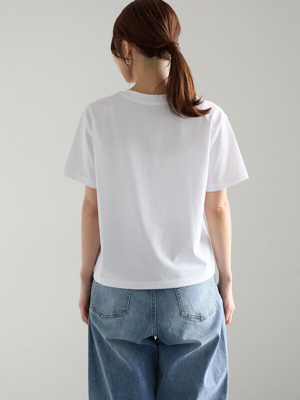 セール】 クルーネックTシャツ(compact)（オフホワイト/トップス