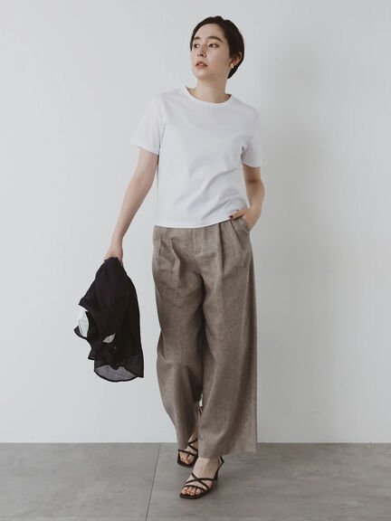 クルーネックTシャツ(minimal neck)（オフホワイト）｜Te chichi（テチチ）通販