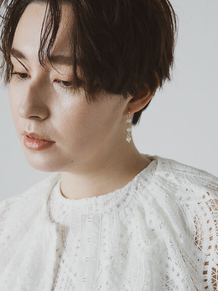 揺れる淡水パールピアス（ゴールド）｜Te chichi（テチチ）通販