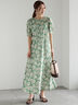 【LIBERTY】フレアーワンピース《2025summer catalog item》（ベージュ/グリーン）｜Te chichi（テチチ）通販