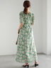 【LIBERTY】フレアーワンピース《2025summer catalog item》（ベージュ/グリーン）｜Te chichi（テチチ）通販