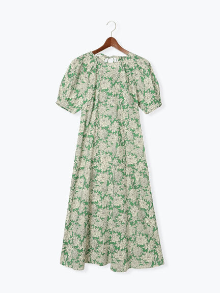 【LIBERTY】フレアーワンピース《2025summer catalog item》（ベージュ/グリーン）｜Te chichi（テチチ）通販