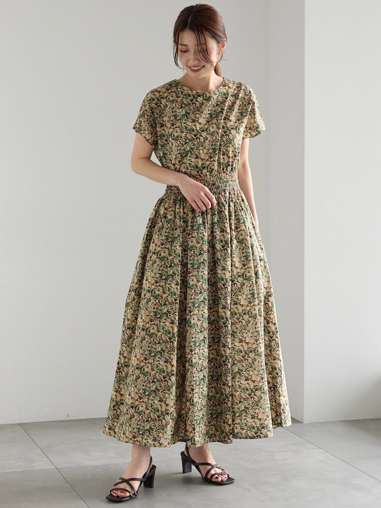 【極美品】2025春夏シアーチェックシャーリングワンピース ナチュラルビューティーベーシック NATURAL BEAUTY BASIC シアー