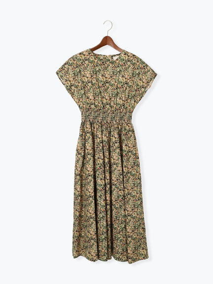 【LIBERTY】シャーリングワンピース《2025summer catalog item》（ブラック/ブルー）｜Te chichi（テチチ）通販