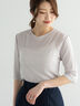 ウールブレンドエアー天竺メロートップス（アンサンブル可）《2025summer catalog item》（オフホワイト/ブラック/Ｓグレー）｜Te chichi（テチチ）通販