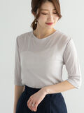 ウールブレンドエアー天竺メロートップス（アンサンブル可）《2025summer catalog item》（Ｓグレー）｜Te chichi（テチチ）通販