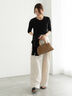ウールブレンドエアー天竺メロートップス（アンサンブル可）《2025summer catalog item》（オフホワイト/ブラック/Ｓグレー）｜Te chichi（テチチ）通販