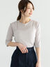 ウールブレンドエアー天竺メロートップス（アンサンブル可）《2025summer catalog item》（オフホワイト/ブラック/Ｓグレー）｜Te chichi（テチチ）通販