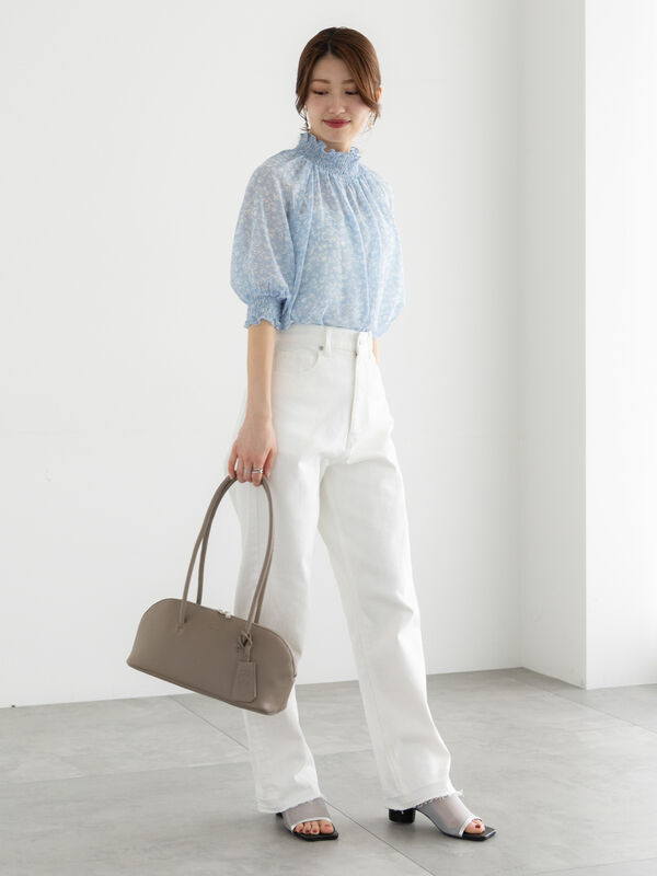 ⭐︎新品タグ付き styling/ シャーリング２WAYブラウス ホワイト ⭐︎新品タグ付き styling/ シャーリング2WAYブラウス ホワイト