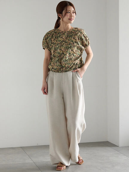 【LIBERTY】パフスリーブブラウス《2025summer catalog item》（ブラック/ブルー）｜Te chichi（テチチ）通販