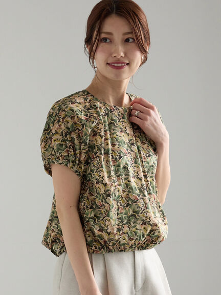 【LIBERTY】パフスリーブブラウス《2025summer catalog item》（ブラック/ブルー）｜Te chichi（テチチ）通販